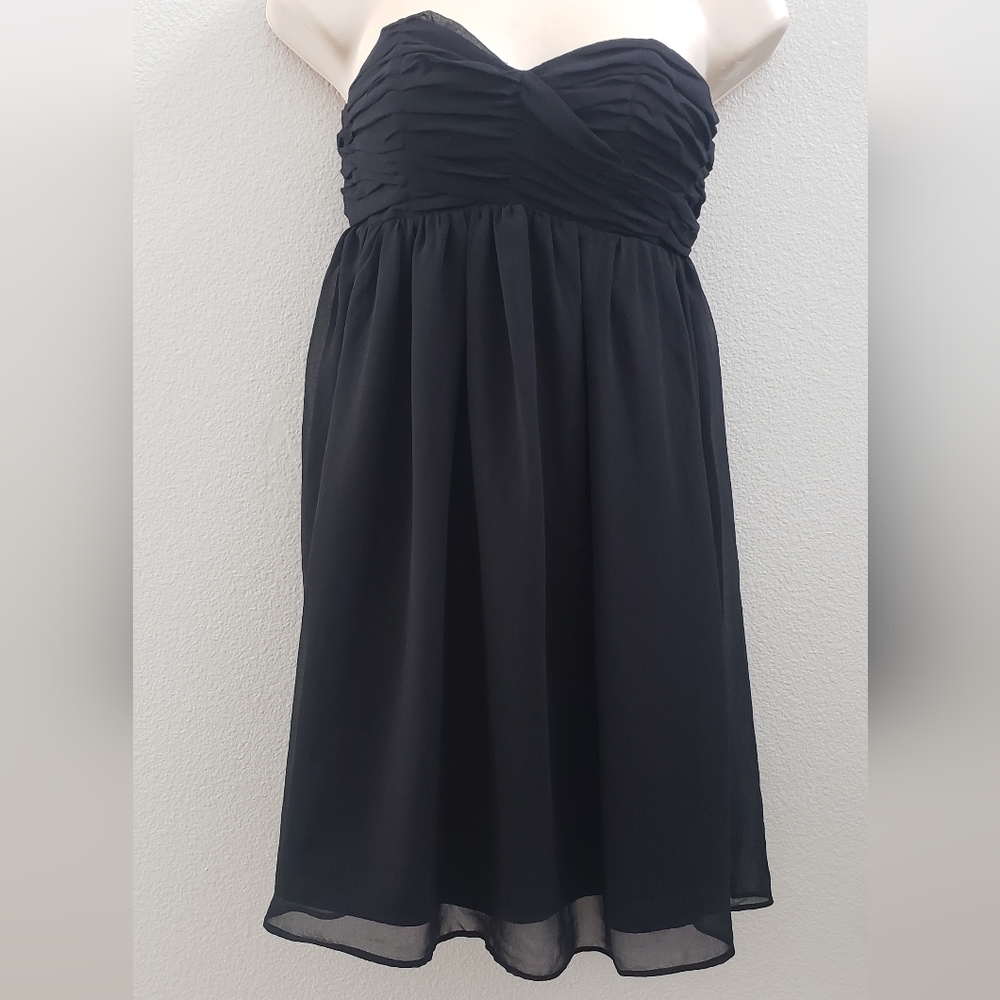 Oxford style lab black sheer baby doll mini dress size 1